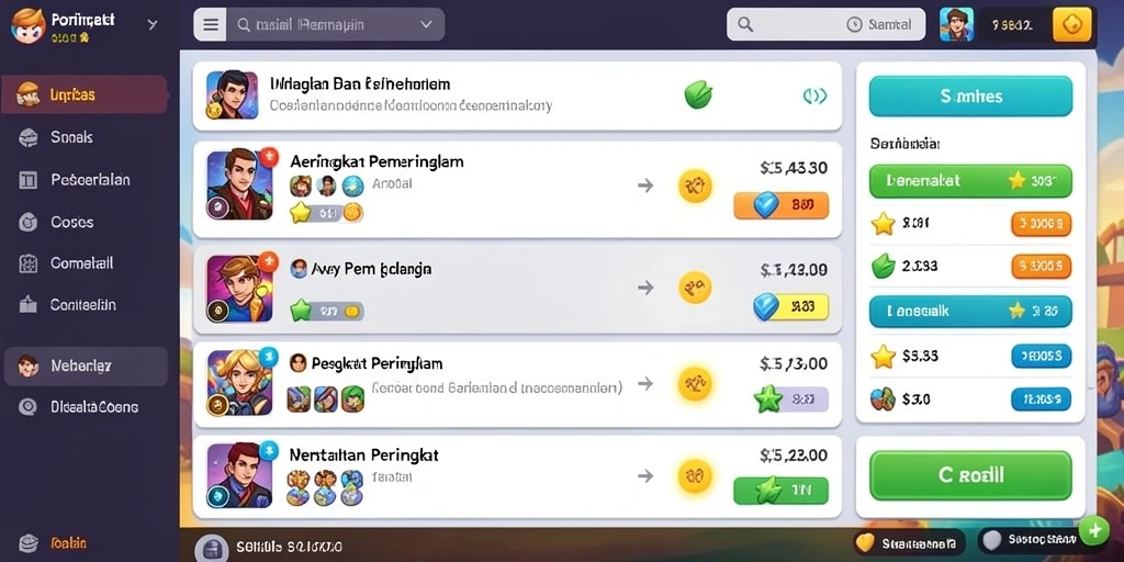 Screenshot 1 menunjukkan menu utama yang menarik.